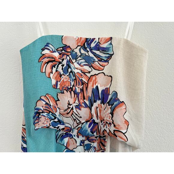 BCBG Floral Beach Strapless Maxi Dress Womens Sz 2 Vacation Coastal Fairy Whimsy - Picture 6 of 14